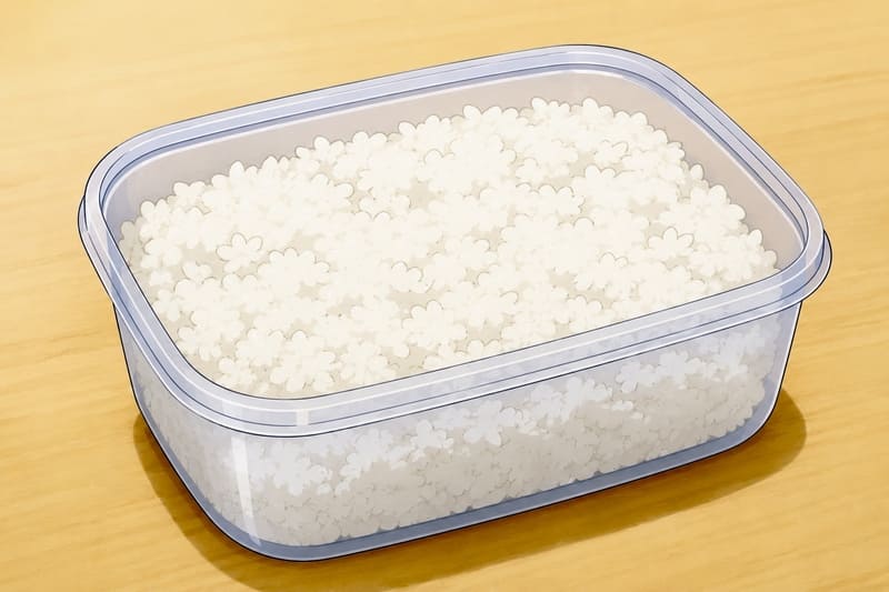 タッパーに詰められたご飯