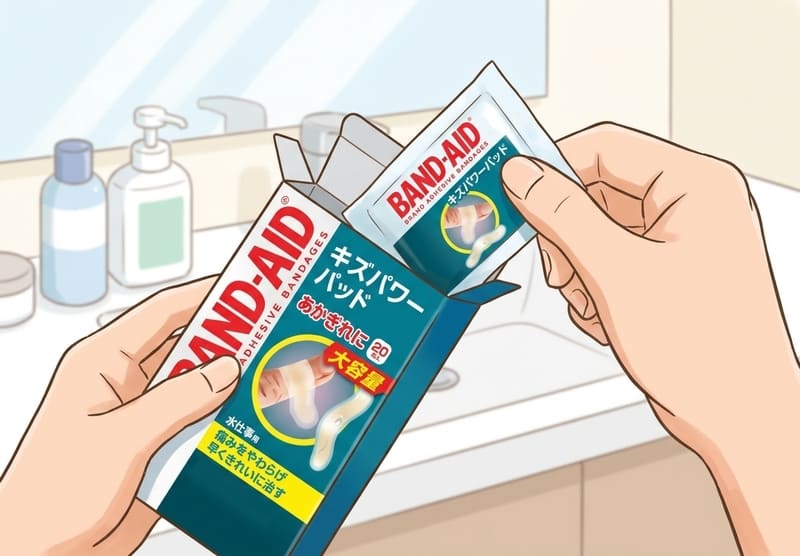 キズパワーパッドを取り出す手