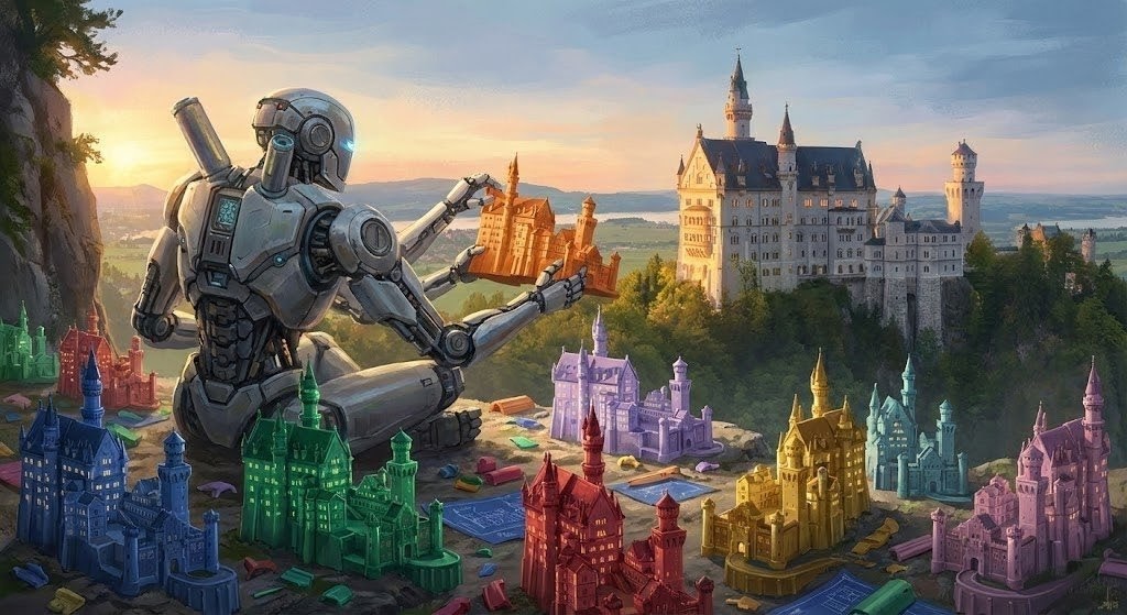 構造物を真似て実体を作り上げる。言語化の象徴的イラスト